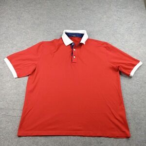 Solemare Polo Shirt Mens XL Red Maus Hoffman Contrast Collar Short Sleeve
